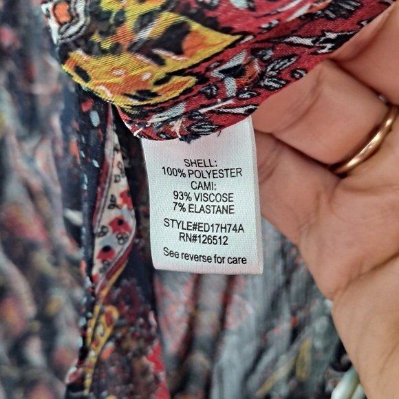 Aratta Dress Maxi Floral Sheer Button Down Blue - Picture 13 of 13